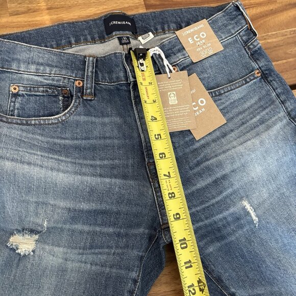 J Crew 484 Slim Fit Jeans Mens 30/32 Distressed Denim Preppy Casual Office NWT - Picture 8 of 15